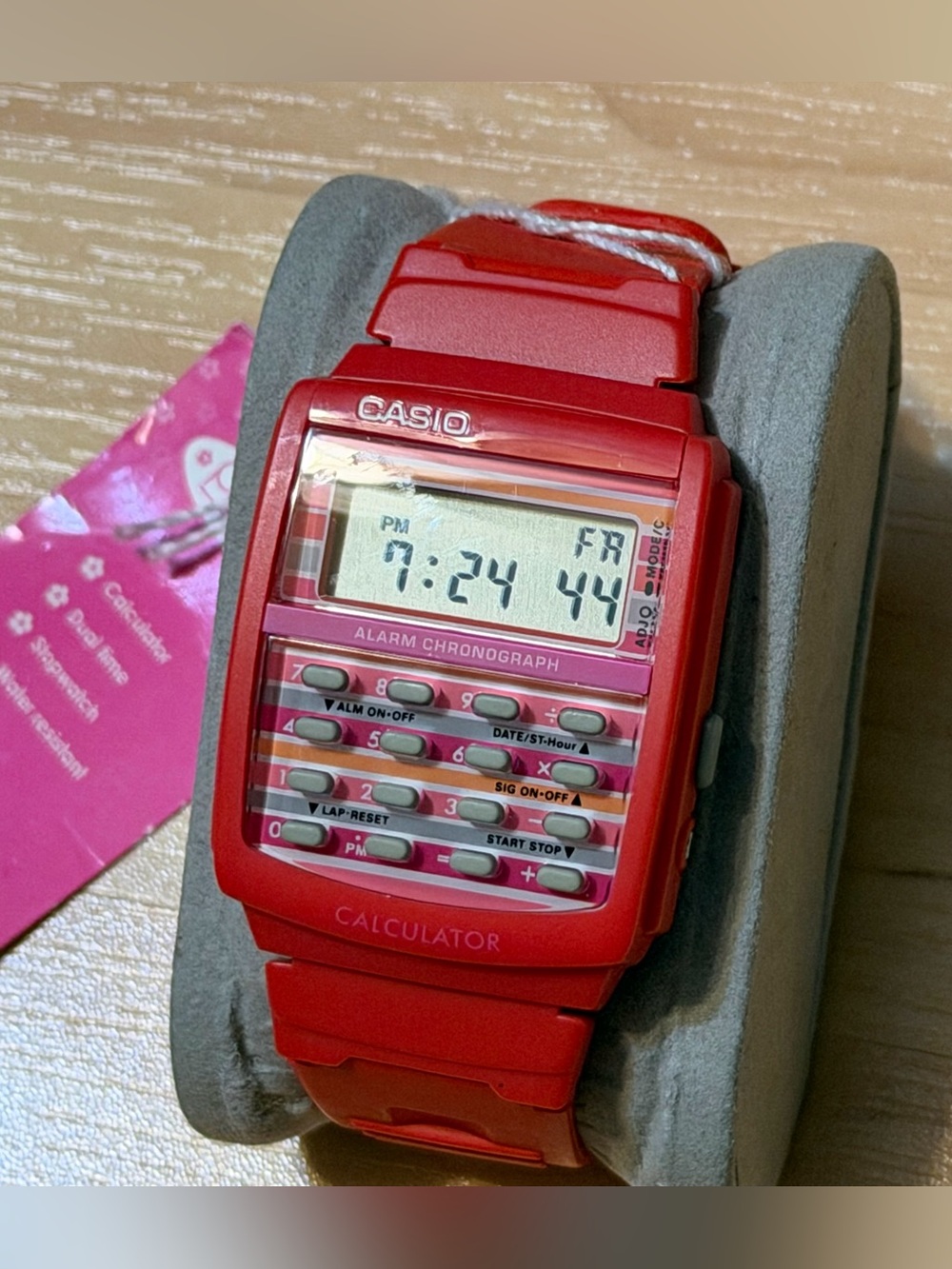 Casio LDF-40-4B Poptone Red Calculator Retro Vintage Digital Watch LDF NEW NWT - Picture 3 of 11
